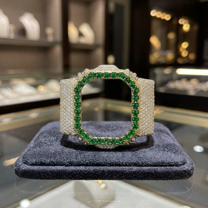 Lunette de montre personnalisée en acier inoxydable avec diamants, pièces de montre de luxe hip-hop pour hommes - Personnalisable et légère - Product Image 2