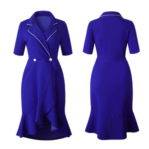 10% <span class=keywords><strong>de</strong></span> réduction sur les ourlets d'été pour femmes, petite robe à col rabattu, couture queue <span class=keywords><strong>de</strong></span> poisson, grande robe balançoire - Product Image 3