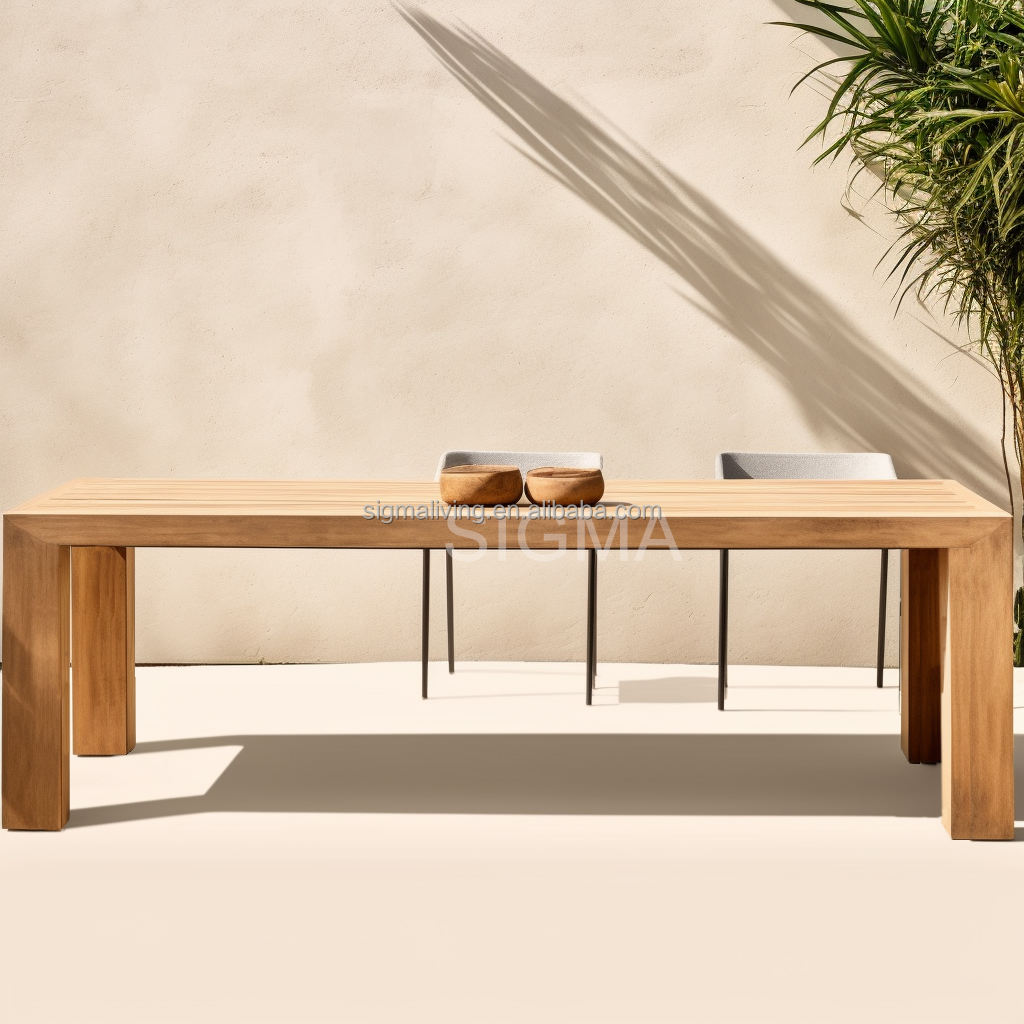 Modern Patio Outdoor Teak Dining Chairs Garden Waterproof Teak Outdoor Furniture Dining Chair