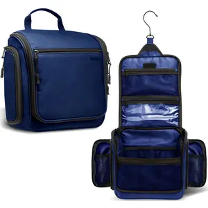 हैंगिंग हुक के साथ टॉयलेटरी बैग ट्रैवल बैग, सहायक उपकरण के लिए जल प्रतिरोधी मेकअप कॉस्मेटिक बैग ट्रैवल ऑर्गनाइज़र