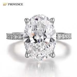 Bagues en argent sterling 925 personnalisables, bijoux fins, diamant de laboratoire taille ovale D VVS, cadeau idéal pour un mariage ou une fiançaille - Product Image 1