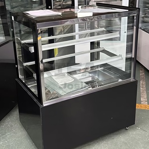 Vitrina Refrigerada Comercial para Panadería, con Vidrio Curvo, Exhibidor <span class=keywords><strong>de</strong></span> Pasteles <span class=keywords><strong>de</strong></span> Acero Inoxidable con LED para Cafetería y Restaurante, Superventas - Product Image 1