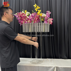 LEDA Wedding Acrylic Clear Flower Stand New Design Round Flower Rack for Wedding <b>Table</b> Decoration - Product Image 2