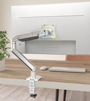 Support d'écran ergonomique de luxe KLC-DS150-2 en aluminium pour bureau, réglable de 17 à 33 pouces, avec gestion des câbles, support double écran portable en aluminium