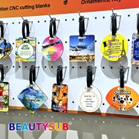 BEAUTYSUB Étiquettes de bagages vierges en MDF blanc brillant de 5 mm, sublimables, pour transfert thermique Longstar, idéales pour les cadeaux de vacances