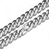 CG001 Acier Inoxydable 8mm Miami Cubain Chaîne Collier 10mm Collana Con Catena Cubana Miami Da 8mm in Acciaio Inossidabile
