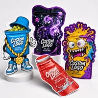 Sachet personnalisé en Mylar comestible, étanche, découpé sur mesure, en feuille d'aluminium, refermable avec fermeture éclair, pour bonbons et oursons gélifiés, avec fenêtre