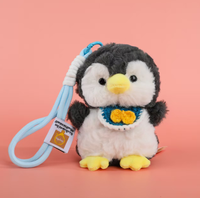 Porte-clés en peluche amusant en forme d'éléphant, renard, pingouin, ours, petit format, personnalisable, pour sac à dos