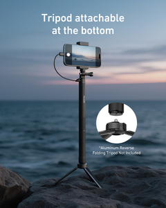 TELESIN Power Selfie Stick 2.0, bâton de selfie compact avec <span class=keywords><strong>batterie</strong></span> intégrée de 5000 mAh pour caméra d'<span class=keywords><strong>action</strong></span>, se charge pendant la prise de vue - Product Image 3