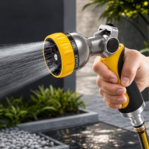Jet Hose Nozzle Zinc Alloy Metal Heavy Duty Pattern by Thumb 60PSI for Garden Watering Patio Cleaning - Product Image 1