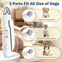 Coupe-ongles et ponceuse électrique 2-en-1 pour animaux de compagnie avec double éclairage LED, tondeuse silencieuse pour ongles de chien, kit de toilettage rechargeable USB-C