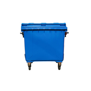 Poubelle en plastique robuste et écologique de 1100 L avec couvercles et 4 roues, bac à déchets extérieur pour projets d'appel d'offres des municipalités - Product Image 1