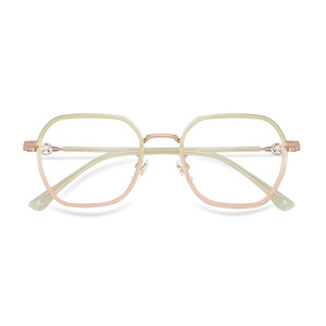 Montures de lunettes octogonales couleur macaron dégradé, monture complète, verres en résine, tendance mode unisexe, origine Wenzhou - Product Image 1