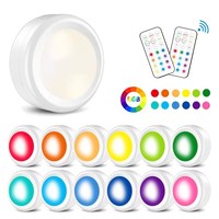 Lampu LED Puck Nirkabel Baru Sensor Sentuh RGB Lampu Bawah Kabinet Remote Lampu Malam