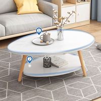 Table basse en bois à 2 niveaux avec étagère de rangement, table d'appoint, mobilier pour bureau et salon, produits en promotion