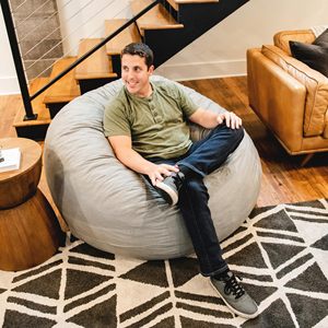2025 mode haute qualité <span class=keywords><strong>pas</strong></span> <span class=keywords><strong>cher</strong></span> argent gris rond velours adulte grand pouf chaise canapé pouf chaise avec poignée pour un déplacement facile - Product Image 5