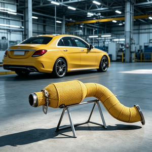 Tuyau de descente de haute qualité pour Mercedes C180 C200 C260 W204 1.8T avec bouclier thermique jaune et options de couleurs multiples - Product Image 1