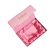 Emballage de boîte rigide rose magnétique avec logo en feuille d'or personnalisé, matériaux recyclés et doublure en éponge pour parfums et cosmétiques