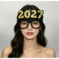 Lunettes de fête du Nouvel An 2027, monture noire, paillettes dorées, lunettes fantaisie avec numéros, accessoires photo amusants pour la fête du Nouvel An