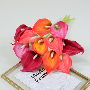 Fleurs artificielles communes <span class=keywords><strong>Callalily</strong></span> prix d'usine EVA courte tige unique mariage salon Festival décoration fausse fleur - Product Image 5