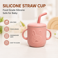 Gobelet d'apprentissage pour bébé en silicone personnalisé, tasse à bec en silicone de qualité alimentaire, tasse à boire pour tout-petit avec poignées, sans BPA, OEM