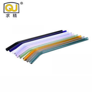 Seeking Excellence Curved Glass Straws 8x1.5x200mm High Temperature Resistant Party Use - Product Image 1