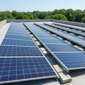 High Quality Aluminum Ballasted Flat Roof <b>Solar</b> Mount Structure OEM Custom Size 60m/s Wind Load 3KN/m² Snow Load - Product Image 2