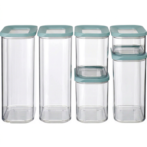 Juego de Recipientes Cuadrados de Vidrio para Almacenar Alimentos con Tapas, Ideales para Pasta, Galletas, Nueces, Organiza tu Cocina de Forma Ordenada y Limpia - Product Image 1