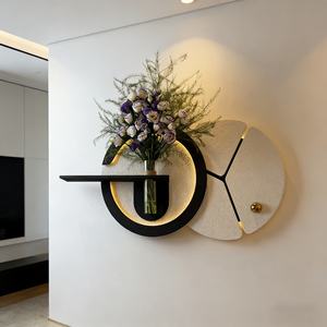 Peinture décorative d'entrée, tableau mural 3D crémeux pour salon, nouveau type de peinture murale LED en pierre de grès nourrissante aux fleurs - Product Image 2