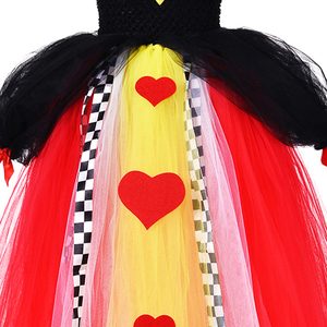 Set Costume da Regina di Cuori per Bambine con Corona, Bacchetta Magica, Borsa, Guanti, Collana, Bracciale, Anello, Orecchini per Feste in Maschera da Principessa - Product Image 6