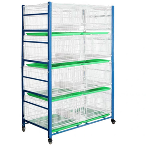 Cages assorties pliables à 4 niveaux pour <span class=keywords><strong>cage</strong></span> à oiseaux mâle et femelle, barres <span class=keywords><strong>d</strong></span>'armature avec angles en acier, nichoirs, perroquets et Pigeons fantaisie - Product Image 2