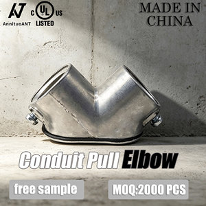 Raccord coudé en zinc moulé sous pression certifié 90 degrés pour conduit électrique métallique EMT avec couvercle et joint - Product Image 1