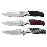 Couteau de poche pliant avec poignée pour le camping en plein air, couteau tactique en acier inoxydable pour la défense personnelle, la pratique de la chasse, ensemble de couteaux pliants