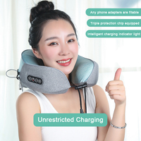 Dispositif de stimulation intelligente du nerf vague en forme de U pétrissage Shiatsu chauffé vibrant oreiller de massage du cou pour les douleurs au cou
