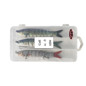 Takedo Hs01a Đa 8 Phần Thu Hút 3 Pcs Trong Một Hộp Phân Khúc Nối Swimbait 3D In Ấn 13.28 Cm Pike Sống Động Như Thật Câu Cá Thu Hút Cứng - Product Image 1