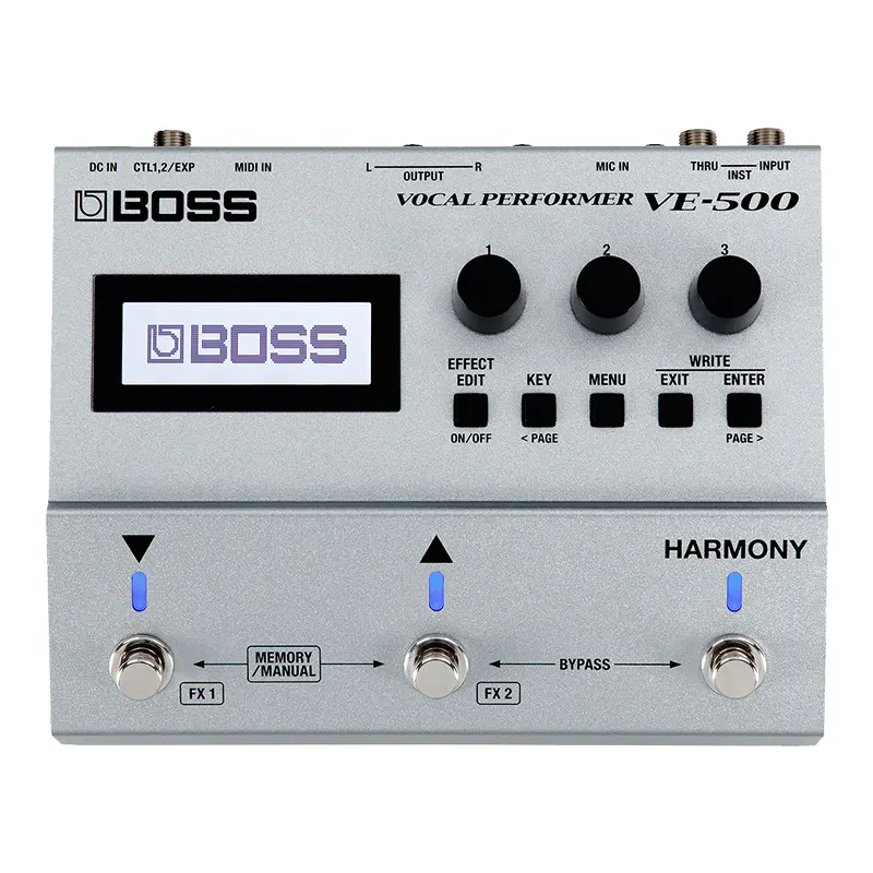 Boss VE-500 pedal de efeito de violão, pedal de efeito com reverb/atraso, boss VO-1 vocoder embutido para cantar e guitarra