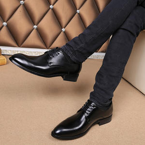 Zapatos Formales de Negocios para Hombre, Parte Superior de PU Transpirable, Estilo Británico Coreano, con Aumento de Altura Interno, Punta Puntiaguda, con Cordones, Modernos, para Boda - Product Image 5