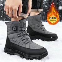 Chaussures en coton à tige haute, bottes d'hiver chaudes doublées de polaire, baskets de sport décontractées, bottes à semelle antidérapante pour homme