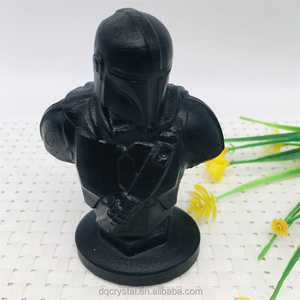 All'ingrosso naturale intagliato a mano 10cm cristallo di <span class=keywords><strong>ossidiana</strong></span> di cristallo di Yoda artigianato nero <span class=keywords><strong>ossidiana</strong></span> intaglio per la decorazione della casa - Product Image 3