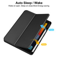 Étui de protection transparent en TPU YI Shenxing avec support pour tablette iPad 10,2 pouces 7e/8e/9e génération, housse pliable polyvalente avec emplacement pour stylet 26,3x21cm