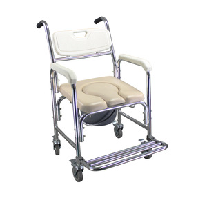 Aluminum Alloy Commode <b>Chair</b> With Wheels Portable Toilet For Home Use Foldable And Flushable - Product Image 5