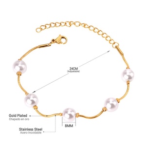 Asonsteel Stainless Steel <b>Bracelets</b> and <b>Pearl</b> Jewelry for Women Chains Jewelry - Product Image 2