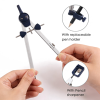 Trousse de géométrie multifonctionnelle en métal : Compas, règle, rapporteur, diviseur – Kit complet d'outils de dessin mathématique pour étudiants