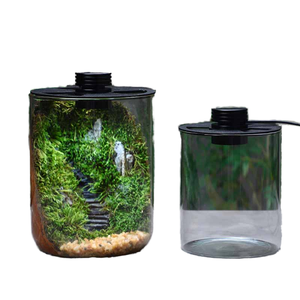 Mini <span class=keywords><strong>aquarium</strong></span> paysager rectangulaire écologique de 1L avec verre et éclairage pour poissons tétra dans un boîtier de salon (5W universel) - Product Image 1