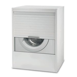 Housse de machine à laver enroulable 67x59x91 cm avec ouverture verticale à volet roulant, structure en PVC de 20 mm d'épaisseur, côté arrière - Product Image 1