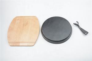 Plateau rond en fonte antiadhésif, à poser sur fond plat et en <span class=keywords><strong>bois</strong></span> - Product Image 3