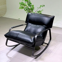 Fauteuil individuel en cuir confortable et moderne pour salon – Mobilier de détente pour la maison
