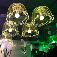 Ip65 Étanche Lumière De Noël fibre optique Lustre décoration rouge vert Blanc couleur led méduse fibre optique éclairage