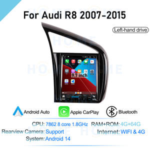 Stéréo multimédia de voiture 9.7 "Android 14 <span class=keywords><strong>Apple</strong></span> <span class=keywords><strong>Carplay</strong></span> Google Play Store pour <span class=keywords><strong>Audi</strong></span> <span class=keywords><strong>R8</strong></span> 2007-2015 Androidauto Écran tactile GPS - Product Image 4