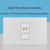 Interrupteur mural et prise 2 voies à écran tactile moderne et durable en matériau PC pour téléviseur et ordinateur, idéal pour la maison, le bureau et les hôtels